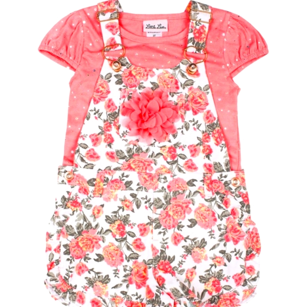 Girls floral overalls